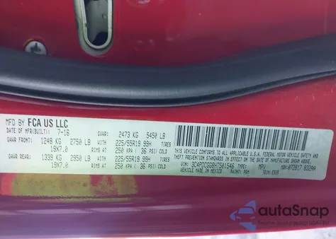 2017 Dodge Journey Crossroad z USA, uszkodzony, nr VIN 3C4PDCGG8HT501546